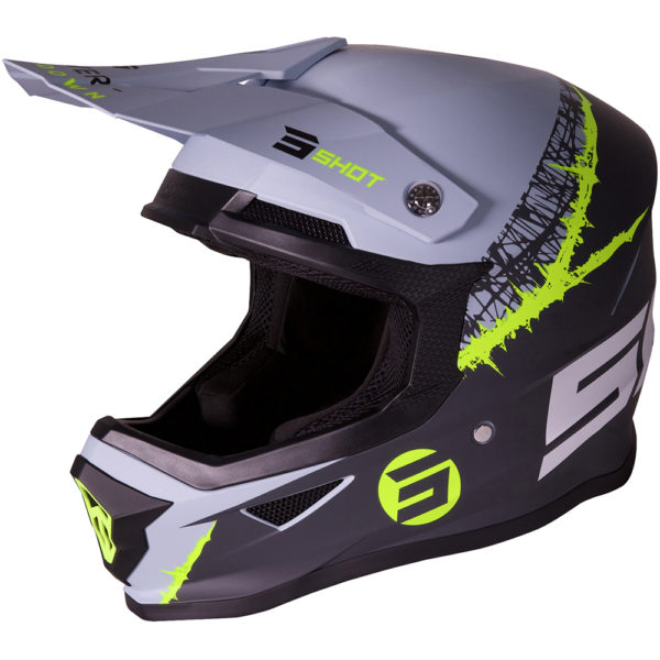 CASQUE FURIOUS STORM SHOT NOIR / GRIS / JAUNE FLUO