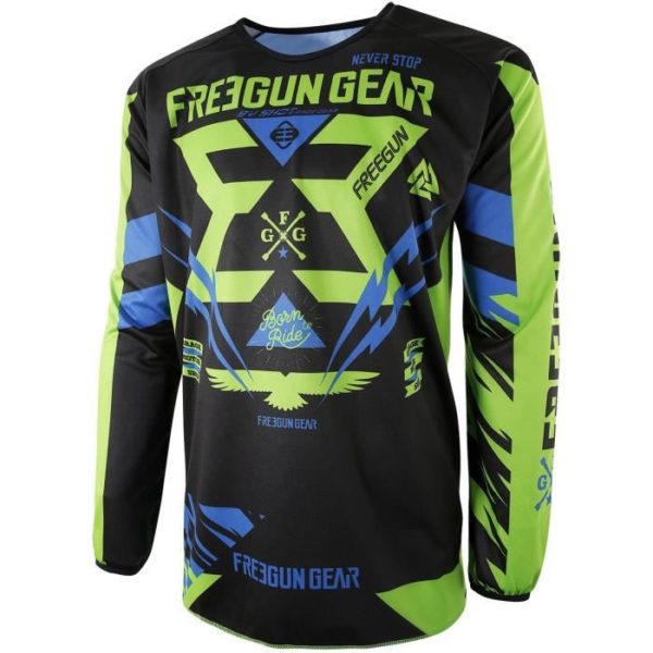 Maillot enfant shot freegun kid trooper neon vert/bleu
