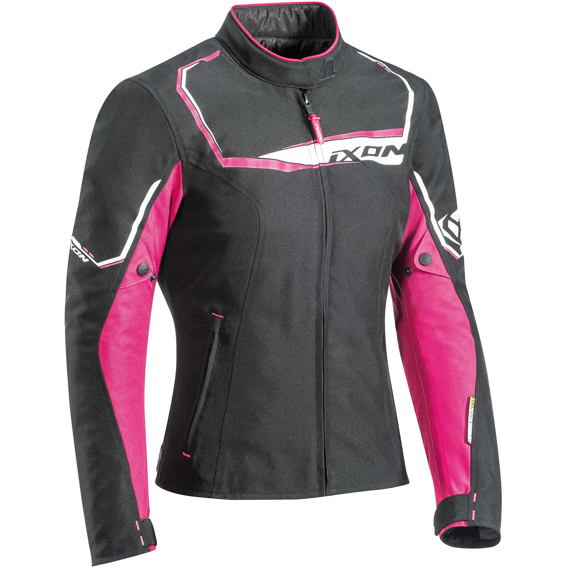 Veste moto femme en tissu Ixon CHALLENGE LADY Noir Fuchsia
